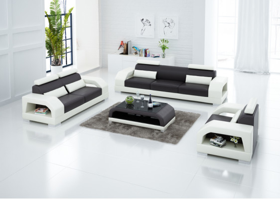 Ledersofa Bank Woonlandschap 3+2+1 Zitsbank Set Modern Design Bank G8001D