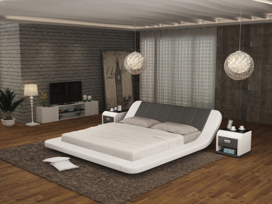 Leder Bed Ontwerp Beklede Bedden Luxe Tweepersoons Modern Huwelijk 140/160/180 cm