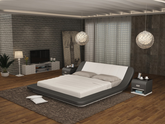 Leder Bed Ontwerp Beklede Bedden Luxe Tweepersoons Modern Huwelijk 140/160/180 cm