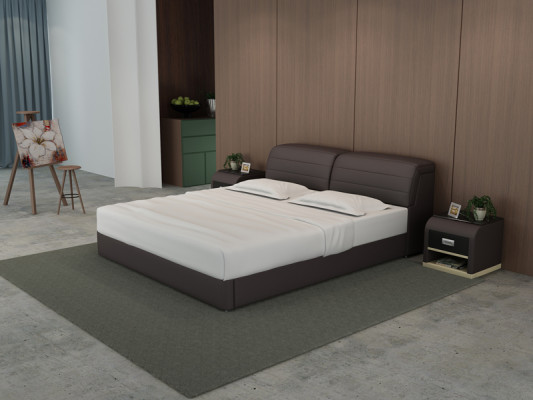 Lederen bed met USB-bekleding Bedden Luxe Tweepersoons Huwelijk 140/160/180 LB8827