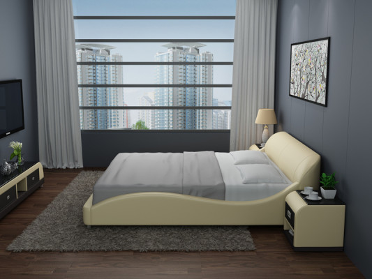 Ontwerp leren bed luxe gestoffeerd bed Dubbel Modern Huwelijk 140/160/180 cm
