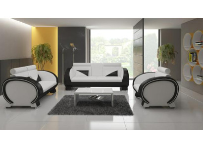 Leren bank Bank + USB-bank 3-zits relaxbank met barkruk design set