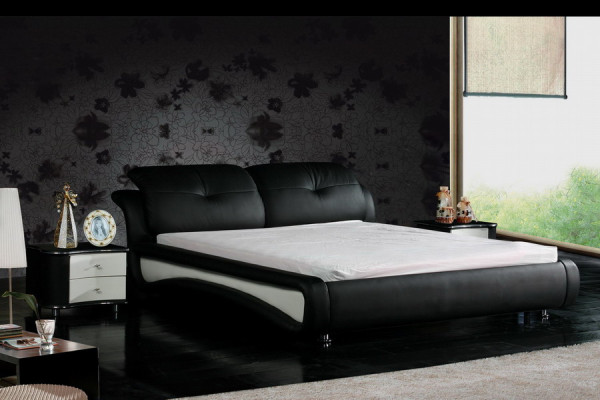 Tweepersoonsbed Bedden Bekleding Lederen Designer Huwelijk Modern Bed Bedframe Nieuw 1206