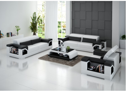 Ledersofa Bank Bankstel Set 3+2+1 Zits Bankstel Ontwerp Modern Sofa
