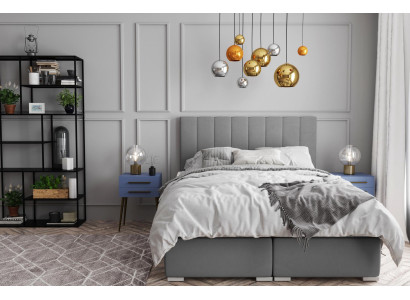 Boxspringbed Hotel Dubbele Bedden Ontwerp Gestoffeerde Doos Functie Grijs