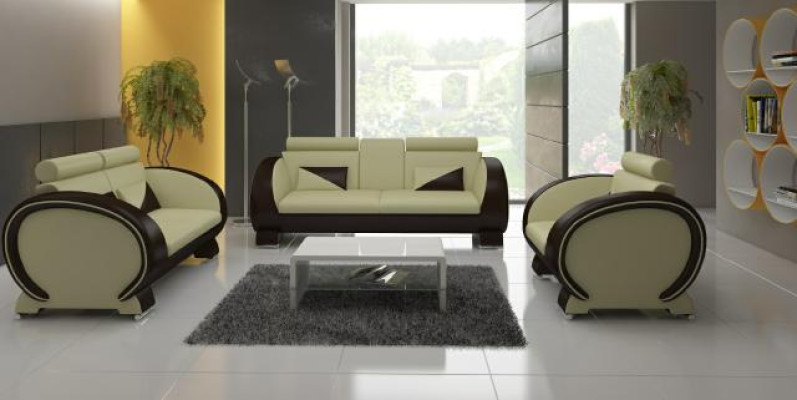 Leren bank Bank met bargedeelte Designer zithoek Bank Bank 3-zits Relaxbank