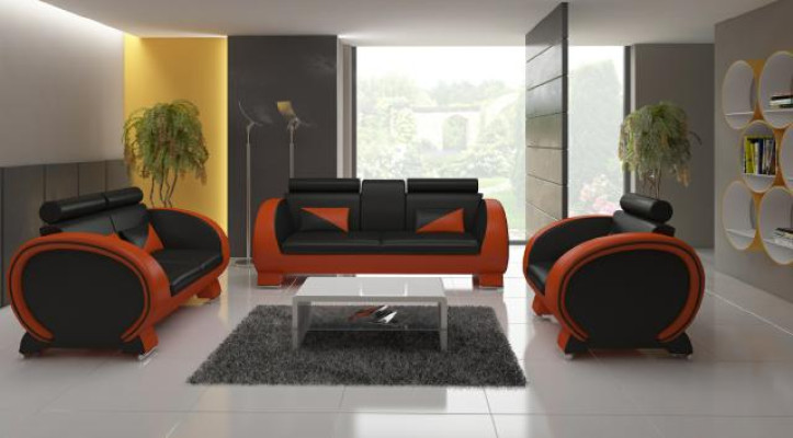 Leren bank Bank met bargedeelte Designer zithoek Bank Bank 3-zits Relaxbank