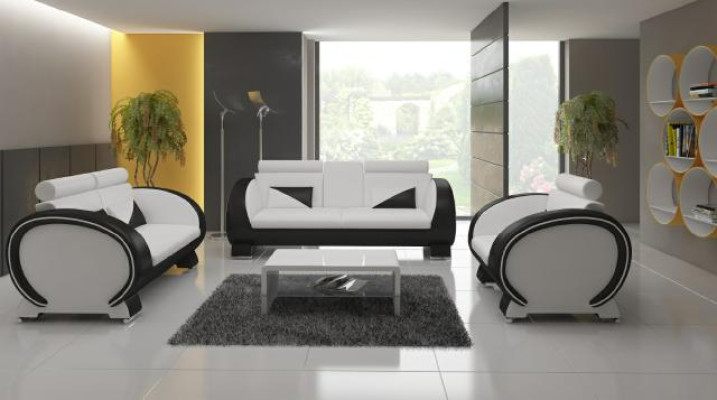 Leren bank Bank met bargedeelte Designer zithoek Bank Bank 3-zits Relaxbank