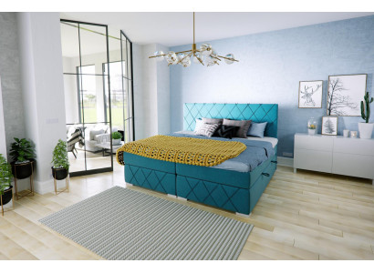 Boxspring bed Hotel dubbel textiel luxe bedden bedlade gestoffeerde functie