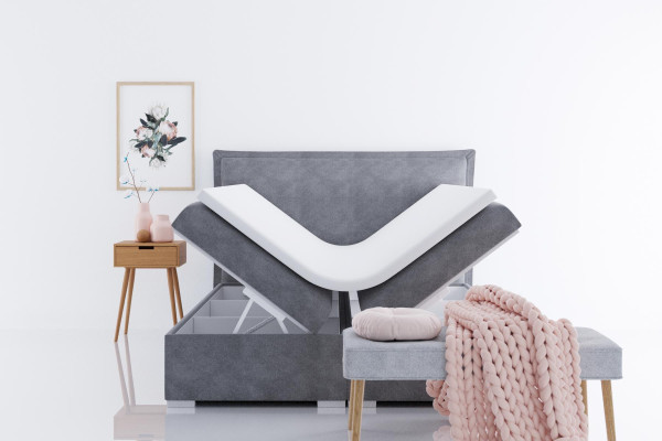 Moderne Hotel Boxspring Bedden Dubbel Luxe Bed Beklede Doos Functie Stof