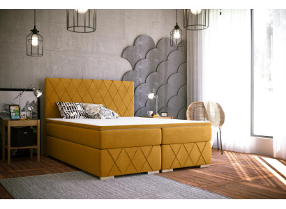 Boxspring Bed Compleet Set Matras & Topper Luxe Bekleding 160x200cm Bedden Nieuw