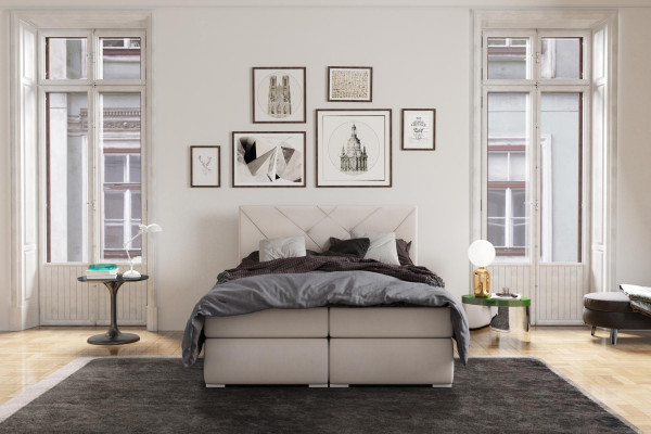 Moderne Boxspringbedden Hotel Dubbel Luxe Bed Beklede Doos Functie Leer