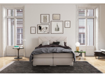 Moderne Boxspringbedden Hotel Dubbel Luxe Bed Beklede Doos Functie Leer