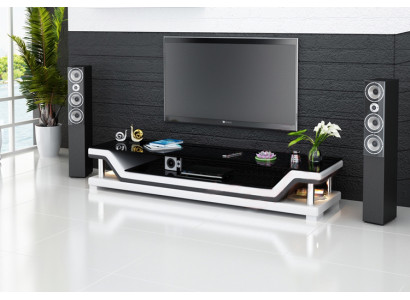 RTV TV dressoir Leder Glas Tafel Televisiekast Tafel Designer 3009
