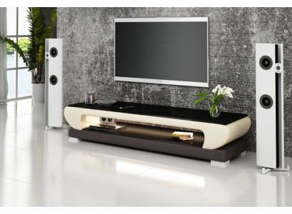 RTV TV dressoir Leder Glas Tisch Fernseh Schrank Tisch Designer 403
