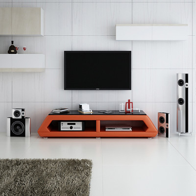 RTV TV dressoir leer glazen tafel televisiekast tafel lowboard Mo.B.