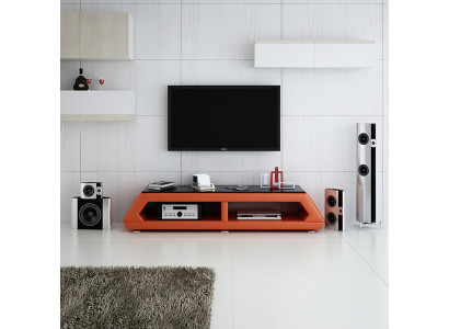 RTV TV dressoir leer glazen tafel televisiekast tafel lowboard Mo.B.
