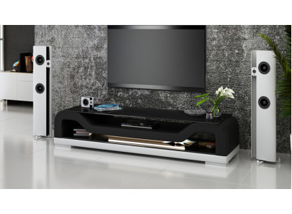 RTV TV dressoir Leder Glas Tafel TV-kast Lowboard Ma.F.