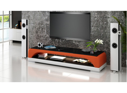 RTV TV dressoir Lederen glazen tafel tv-kast tafel Lowboard Mo.H