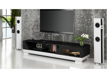 RTV TV dressoir Leder Glas Tisch televisiekast Tabel Lowboard Mo.I