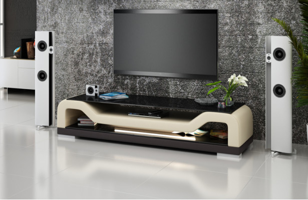 RTV TV Bijzettafel Lederen Glas Tafel TV Decor Kast Tafel Ontwerper