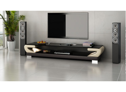 RTV TV dressoir lederen glazen tafel inrichting tv-kast tafel ontwerper
