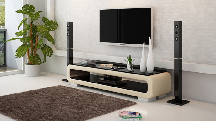RTV TV-meubel Decor Leer Glazen Tafel TV-tafel Kast Ontwerper