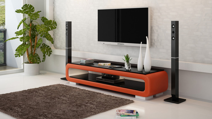 RTV TV-meubel Decor Leer Glazen Tafel TV-tafel Kast Ontwerper