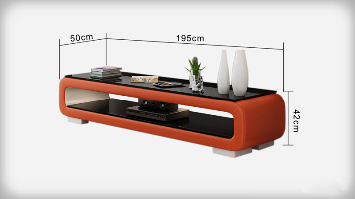 RTV TV-meubel Decor Leer Glazen Tafel TV-tafel Kast Ontwerper