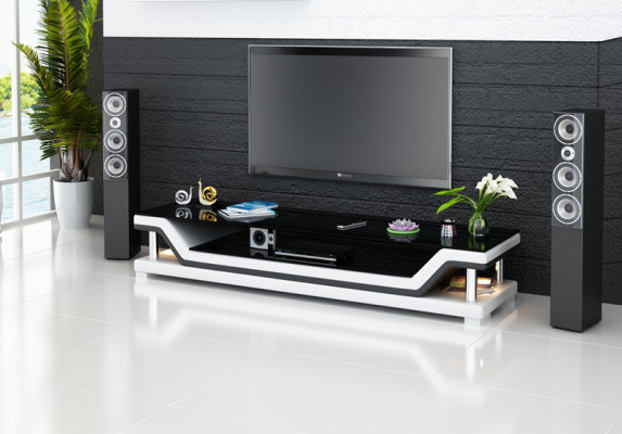 RTV TV Sideboard Leder Glas Tisch Fernseh Schrank Designer TS1003 TV meubel van leer, glas en tafel, tv-kast ontwerper TS1003