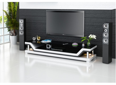 RTV TV Sideboard Leder Glas Tisch Fernseh Schrank Designer TS1003 TV meubel van leer, glas en tafel, tv-kast ontwerper TS1003