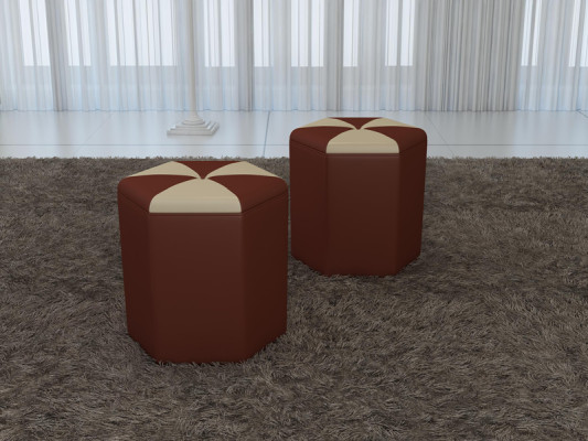 Ontwerp gestoffeerde poef voetenbankje Ottomaanse stoel Gestoffeerd Pufa FT007