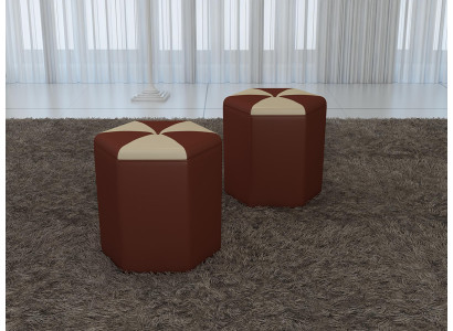Ontwerp gestoffeerde poef voetenbankje Ottomaanse stoel Gestoffeerd Pufa FT007