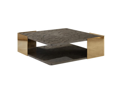 Salontafel Donkergrijs Marmer Woonkamer Roestvrij Staal Modern Ontwerp