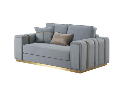 Bankstel 2-zits woonkamer Modern design Bank Blauw Textiel Meubels Lichtblauw