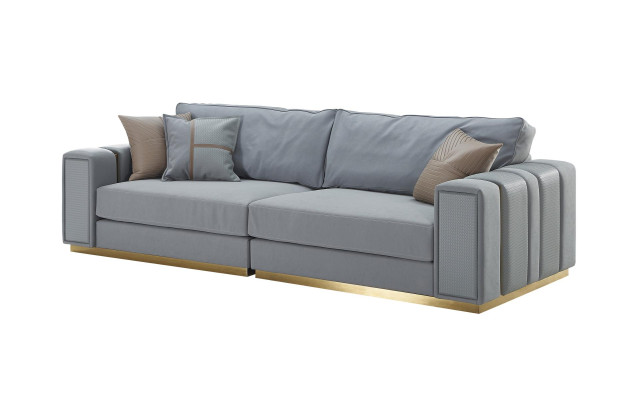 Bank 3-zits lichtblauw Nieuw Creatief Modern Woonkamer Design Bankstellen Meubels Stof
