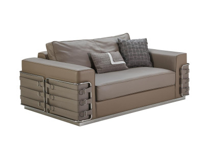 Bank Leer Bruin Luxe Creatieve Meubels 2-zits Woonkamer Modern Ontwerp Bankstellen