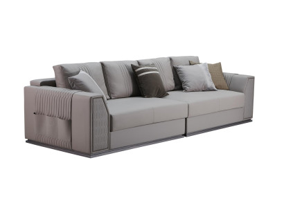Bank 3-zits Leder Modern Taupe Design Bank Nieuw Creatief Meubilair Banken Luxe