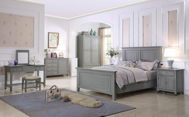 Slaapkamer meubels Complete sets Bed Nachtkastje Kledingkast Tafel Nieuw 6-delig.
