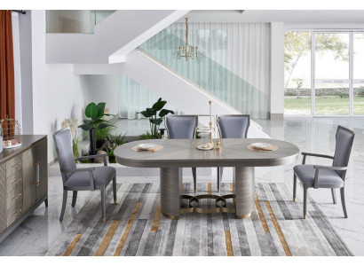 Hoogwaardige eetkamermeubels in hotelstijl, compleet set tafel.