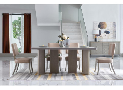 Complete eetkamerset tafel + 4x armstoelen luxe eetgroep