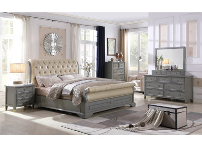 Slaapkamer meubel Compleet set Bed Nachtkastje Kledingkast Tafel Nieuw 3-dlg.