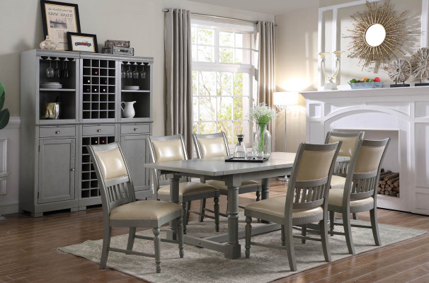 Eettafel set Tafel 6x Stoelen Stoel Eetkamer Groep Tafel Hout Leer