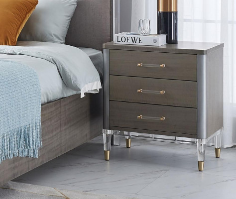 Klassieke 3-delige slaapkamerset Klassiek bed + nachtkastje Tweepersoonsbed