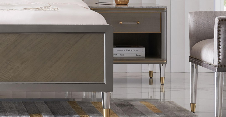 Bed 2x Nightstand 3-piece Bedroom Set Design Decor Modern Luxury Beds