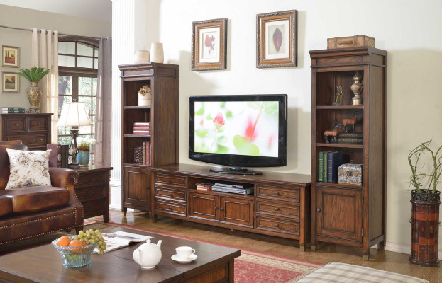 Klassieke woonwand vitrine dressoir RTV muurrek kast 3-delig.