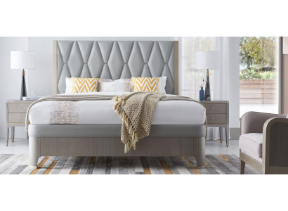 Bed 2x Nightstand 3 pcs. Bedroom Set Design Modern Luxury Group