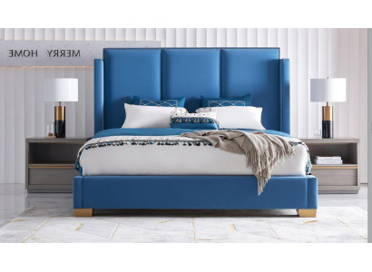 Bed leder 2x nachtkastje 3-delig Slaapkamer set meubels Moderne luxe