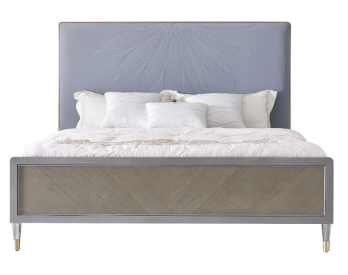 Leren Bed Tweepersoonsbed Grijs 180x200 Bedden Bekleding Luxe Dubbel