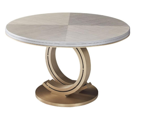 Ontwerper eettafel luxe eetkamertafels gestoffeerde houten roestvrijstalen tafel Rond